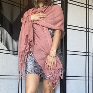 Forever 21 light pink fringes scarf
